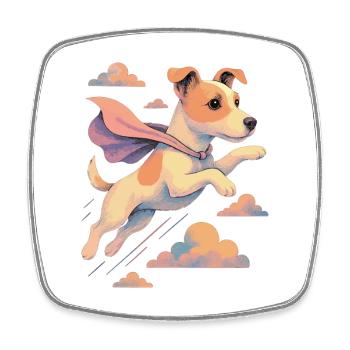 Super Dog Jack Russell Terrier Jacky Gift - Square fridge magnet - white - Front