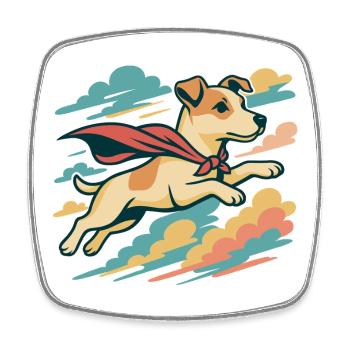 Super Dog Jack Russell Terrier Jacky Gift - Square fridge magnet - white - Front