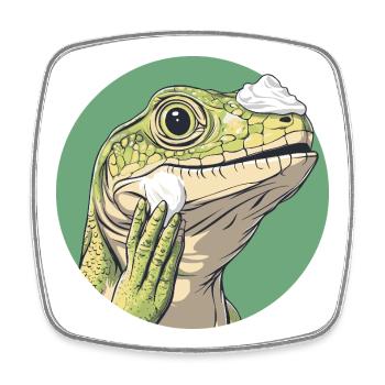 Lizard shaving – smoother than ever! - Square fridge magnet - white - Front