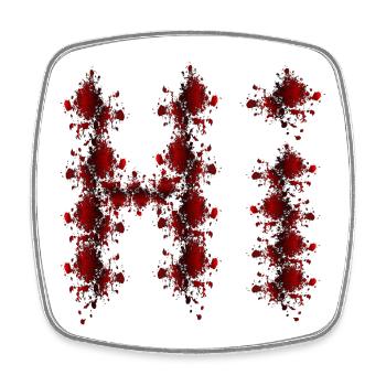 HALLOWEEN KOSTÜM BEGRÜßUNG BLUTFLECKEN - Viereckiger Kühlschrankmagnet - Weiß - Vorne