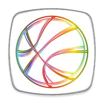 Basketball – Sportliches Design mit buntem Schwung - Viereckiger Kühlschrankmagnet - Weiß - Vorne