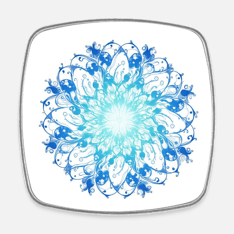 Mandala Océan - Magnet carré - blanc