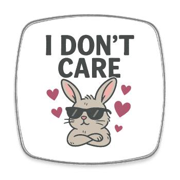 I Don’t Care Bunny süßer Hase Herz - Viereckiger Kühlschrankmagnet - Weiß - Vorne