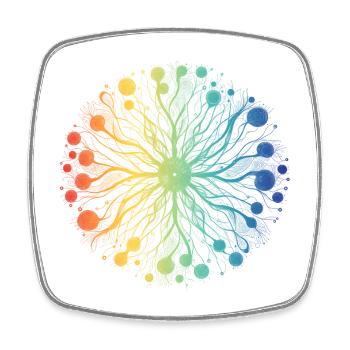 Emotionales Spektrum Mandala - Viereckiger Kühlschrankmagnet - Weiß - Vorne