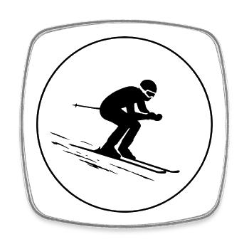 Powder King - Viereckiger Kühlschrankmagnet - Weiß - Vorne