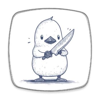Knifechick - Viereckiger Kühlschrankmagnet - Weiß - Vorne