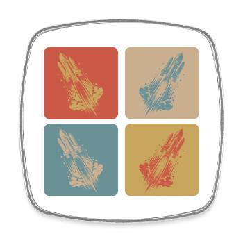 Space Space Design - Square fridge magnet - white - Front