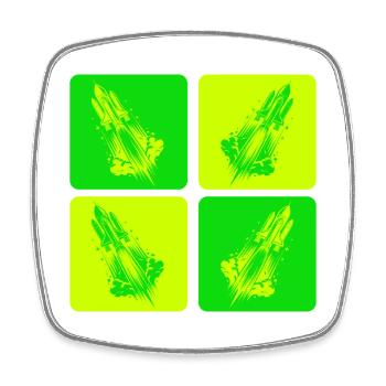 Space Space Design - Square fridge magnet - white - Front