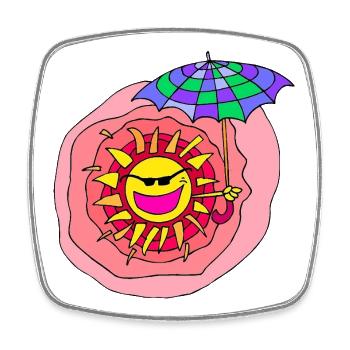 Babykollektion Sommer Sonne 06 - Viereckiger Kühlschrankmagnet - Weiß - Vorne