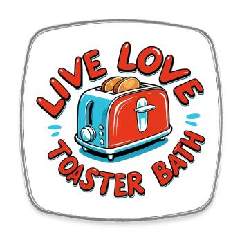 Live Love Grille-pain Bain - Magnet carré - blanc - Devant