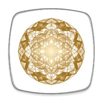 Heilige Geometrie Mandala - Viereckiger Kühlschrankmagnet - Weiß - Vorne