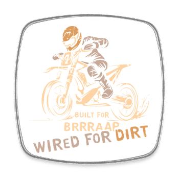 Motocross Biker Logo - Motorcycle and Offroad Symbol - Square fridge magnet - white - Front