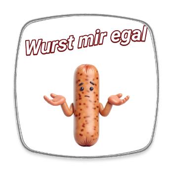 Wurst mir egal - Viereckiger Kühlschrankmagnet - Weiß - Vorne