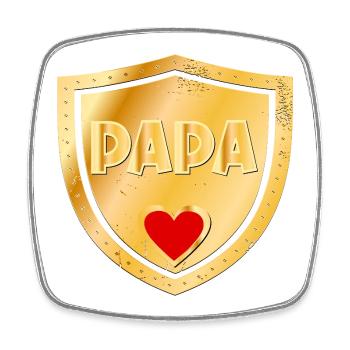 COMMANDER PAPA POUR LA FÊTE DES PÈRES - Magnet carré - blanc - Devant