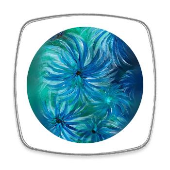 Summer colours - hand-painted by Martina Eßer - Square fridge magnet - white - Front