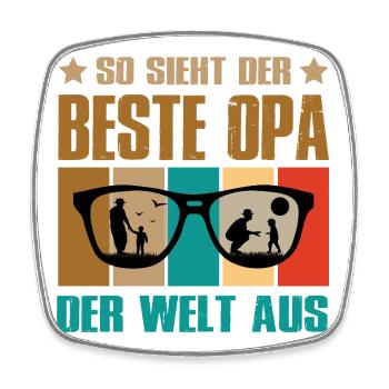 So Sieht Der Beste Opa Der Welt Aus - Viereckiger Kühlschrankmagnet - Weiß - Vorne
