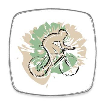 Rickel's Design: Cycling 2026 - Square fridge magnet - white - Front