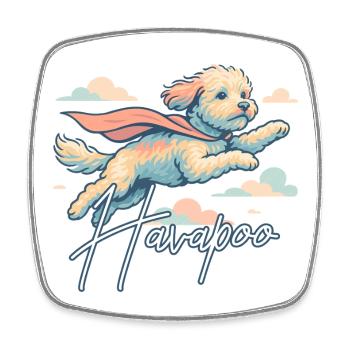 Super Dog Havapoo Cape Cape Gift - Square fridge magnet - white - Front
