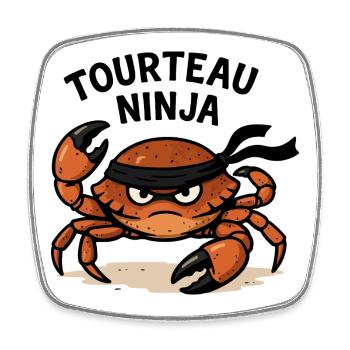 Tourteau Ninja - Magnet carré - blanc - Devant