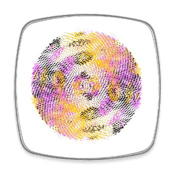 rasterized football soccer colorized Circle - Viereckiger Kühlschrankmagnet - Weiß - Vorne