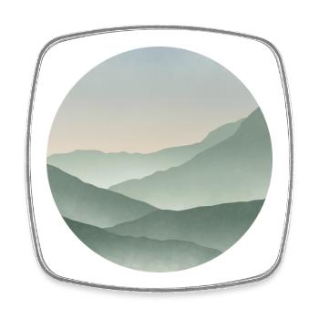 Montagnes aux tons pastel Sérénité - Magnet carré - blanc - Devant