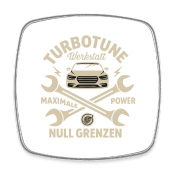 TurboWerkstatt: Powerful, limitless - Square fridge magnet - white - Front