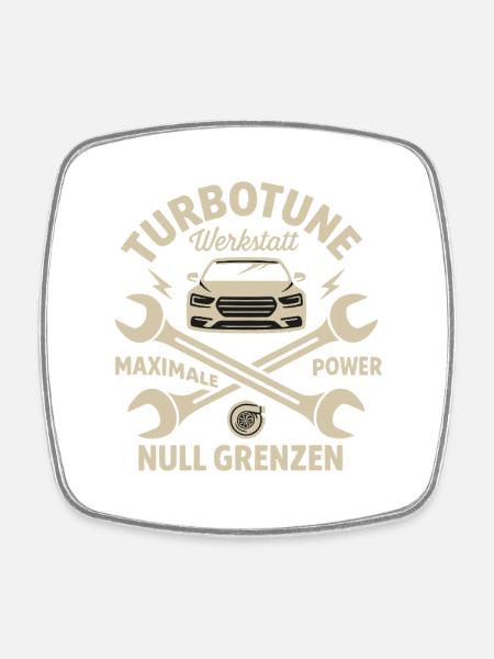 TurboWerkstatt: Powerful, limitless - Square fridge magnet - white