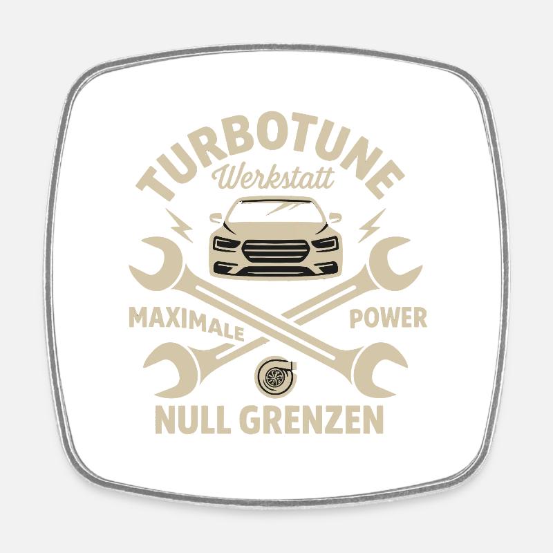 TurboWerkstatt : Puissant, sans limites - Magnet carré - blanc