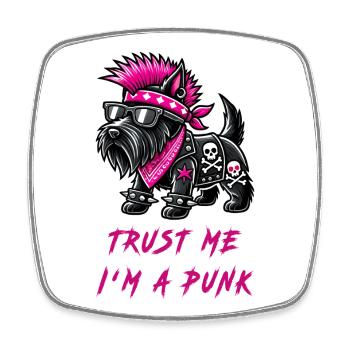 Scottish Terrier Punk Musik - Viereckiger Kühlschrankmagnet - Weiß - Vorne