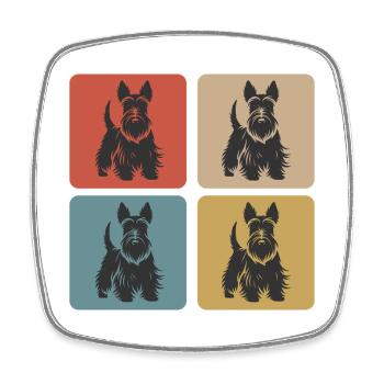 Scottish Terrier Vintage Design - Viereckiger Kühlschrankmagnet - Weiß - Vorne