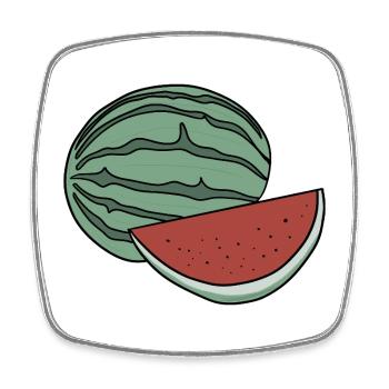 Delicious Fruit Watermelon - Square fridge magnet - white - Front