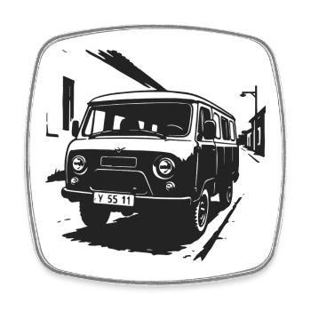 Van Cult Tour - Square fridge magnet - white - Front