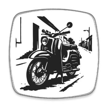 La poésie de rue sur deux roues - Magnet carré - blanc - Devant