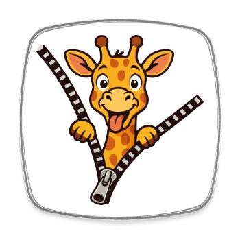 Freche Giraffe - Viereckiger Kühlschrankmagnet - Weiß - Vorne