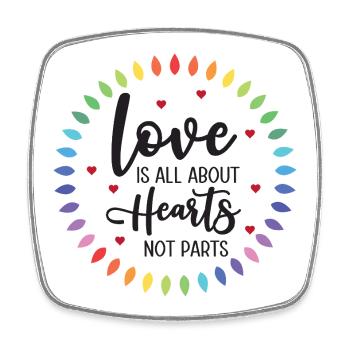 LGBTQ Pride Month - Love is All About Hearts - Square fridge magnet - white - Front
