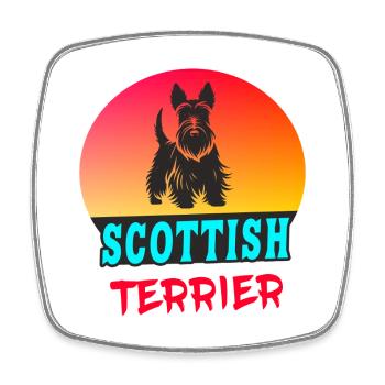 Scottish Terrerier Vintage Design - Viereckiger Kühlschrankmagnet - Weiß - Vorne