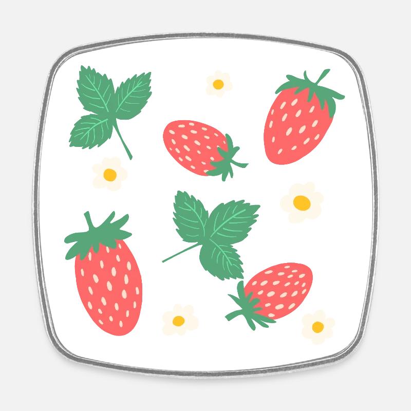 Hübsche wilde Erdbeeren Illustration - Viereckiger Kühlschrankmagnet - Weiß
