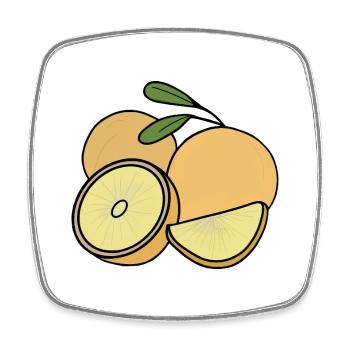 Delicious Fruit Orange - Square fridge magnet - white - Front