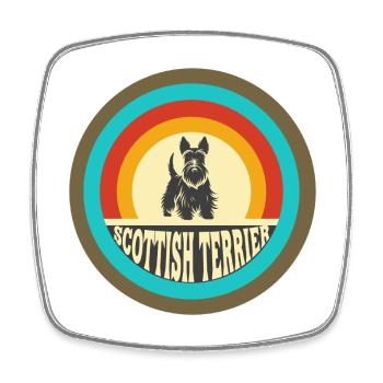 Scottish Terrier Vintage Design - Viereckiger Kühlschrankmagnet - Weiß - Vorne