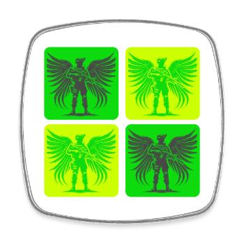 Soldaten Engel Design - Viereckiger Kühlschrankmagnet - Weiß - Vorne