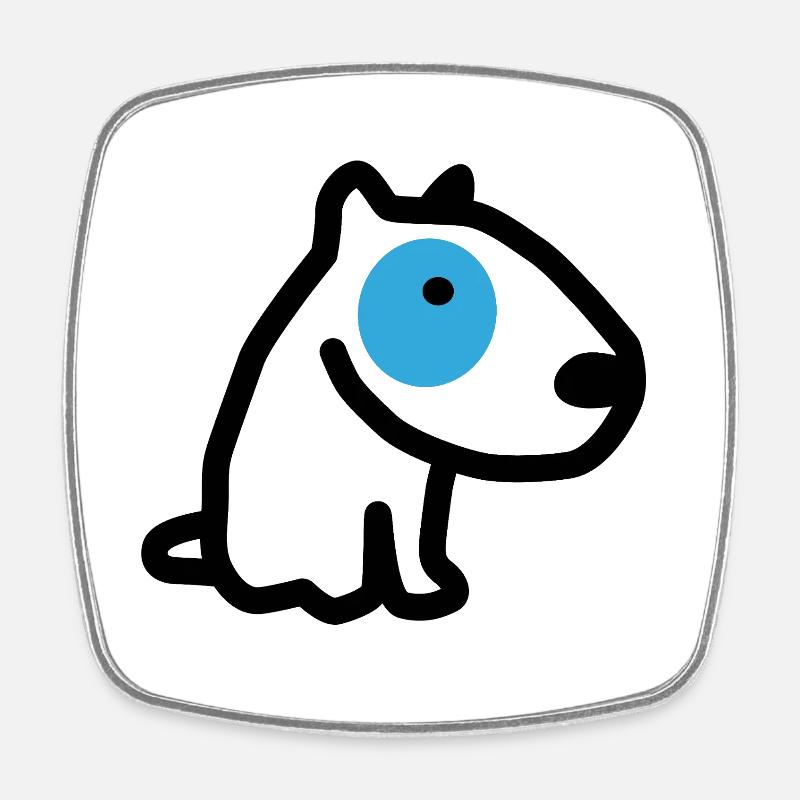 CORSO DER HUND mit blauen Augen - Viereckiger Kühlschrankmagnet - Weiß