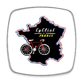 Le Tour - Viereckiger Kühlschrankmagnet - Weiß - Vorne