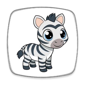 Baby-Zebra mit großen blauen Augen - Viereckiger Kühlschrankmagnet - Weiß - Vorne