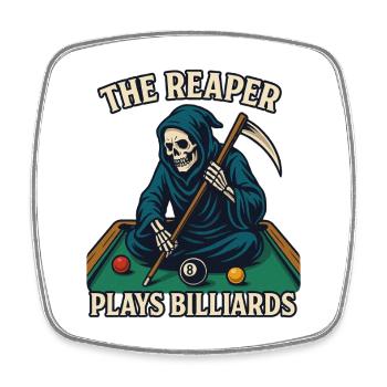 Reaper Billiard Legend - Viereckiger Kühlschrankmagnet - Weiß - Vorne