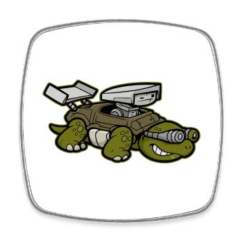 Turbo Turtle High-Tech - Square fridge magnet - white - Front