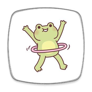 Cute Frog Playing With Hoop - Square fridge magnet - white - Front
