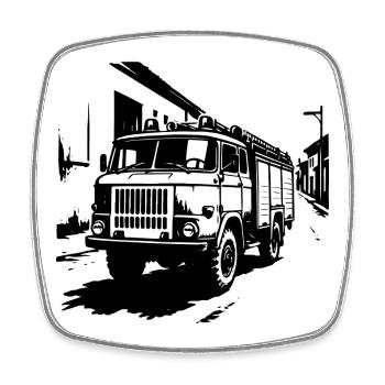 Fire brigade East legend - Square fridge magnet - white - Front