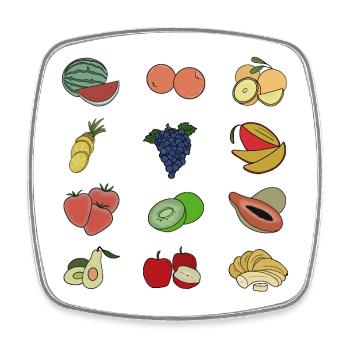 Delicious Various Fruits - Square fridge magnet - white - Front