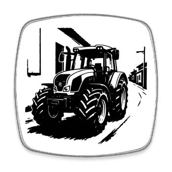 Tractor Power Vintage - Square fridge magnet - white - Front