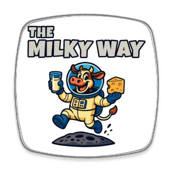 Die Milchstraße – Ko Astronaut - Viereckiger Kühlschrankmagnet - Weiß - Vorne